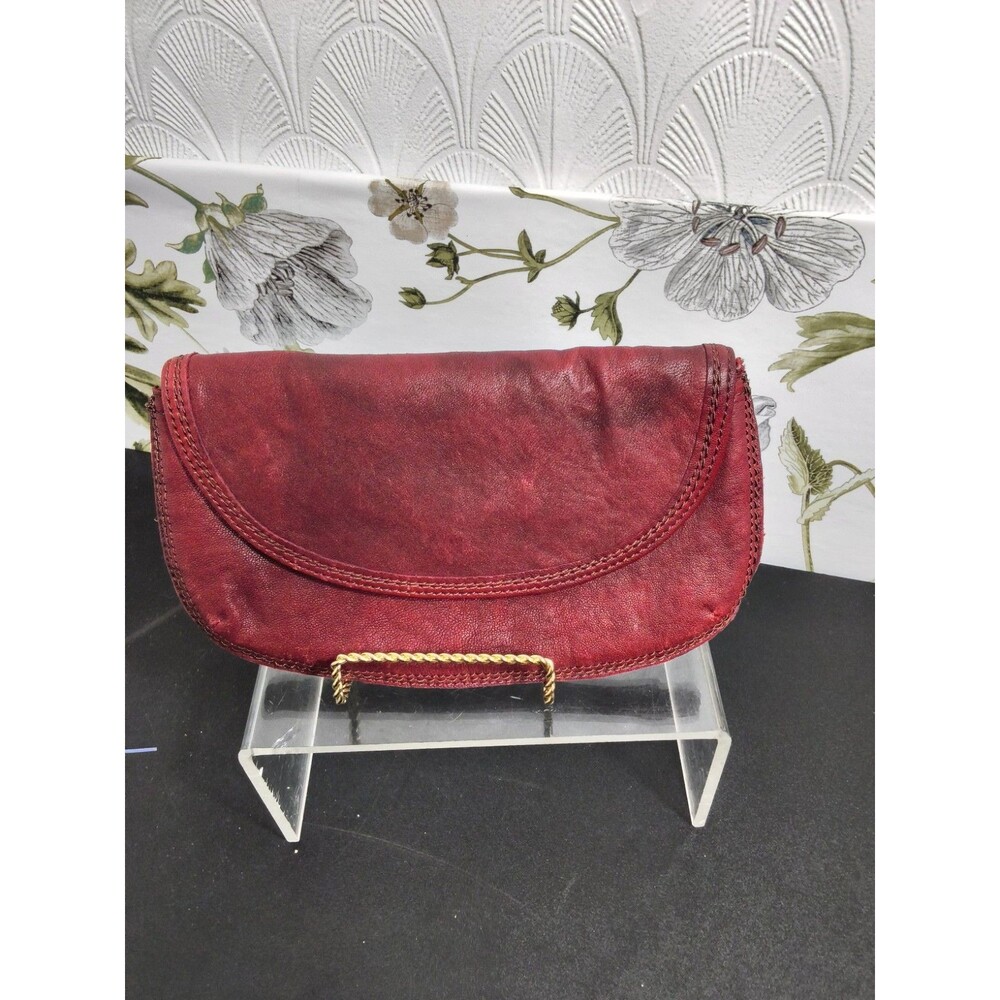 Lucky Small Burgundy Leather Clutch